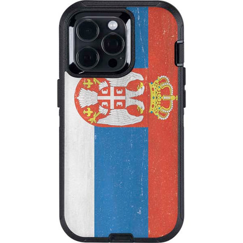 Serbia Flag Distressed Otterbox Defender iPhone Skin